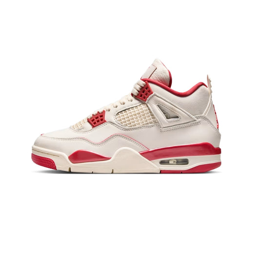 AIR JORDAN 4 RETRO "PALE IVORY AND TOUGH RED"
