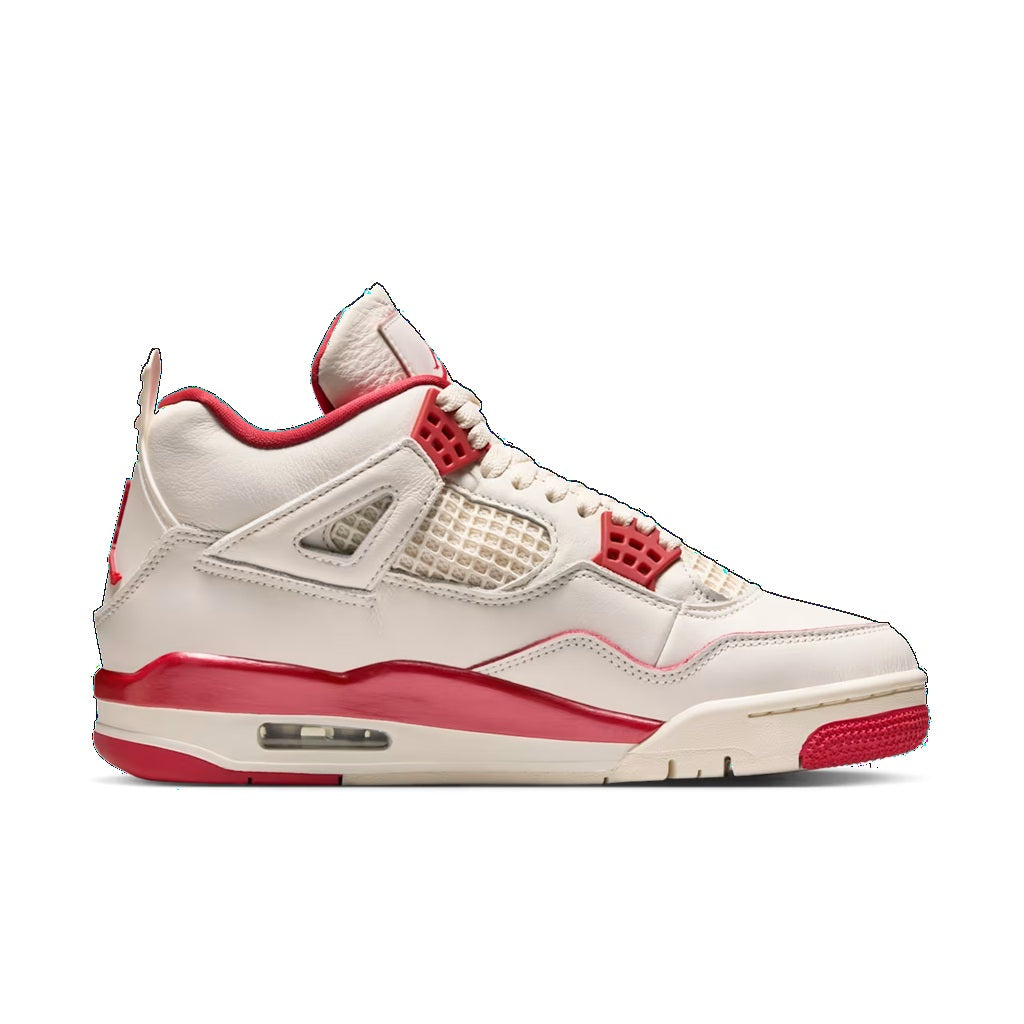 AIR JORDAN 4 RETRO "PALE IVORY AND TOUGH RED"