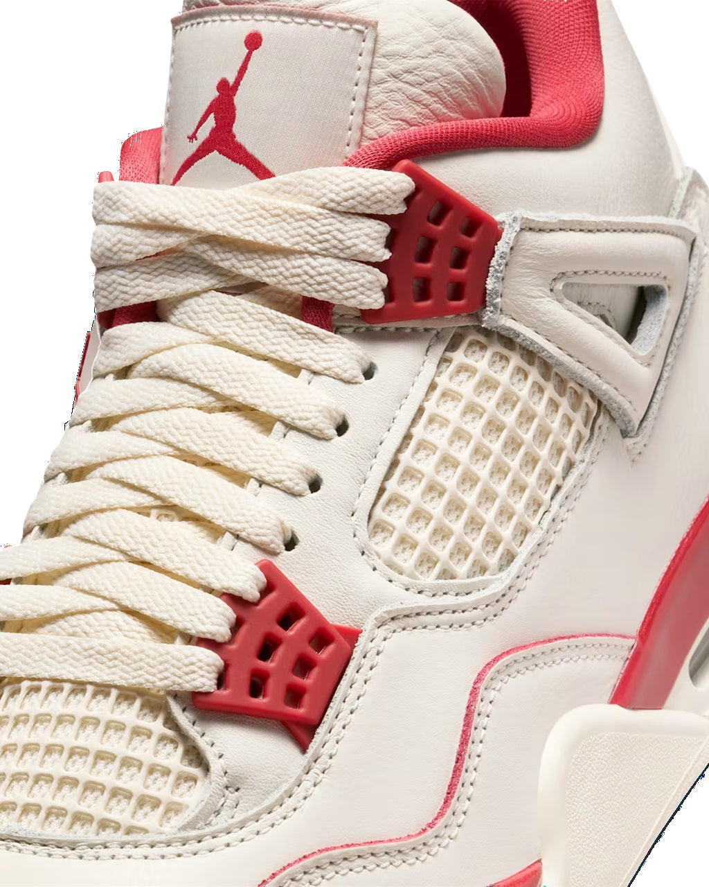AIR JORDAN 4 RETRO "PALE IVORY AND TOUGH RED"