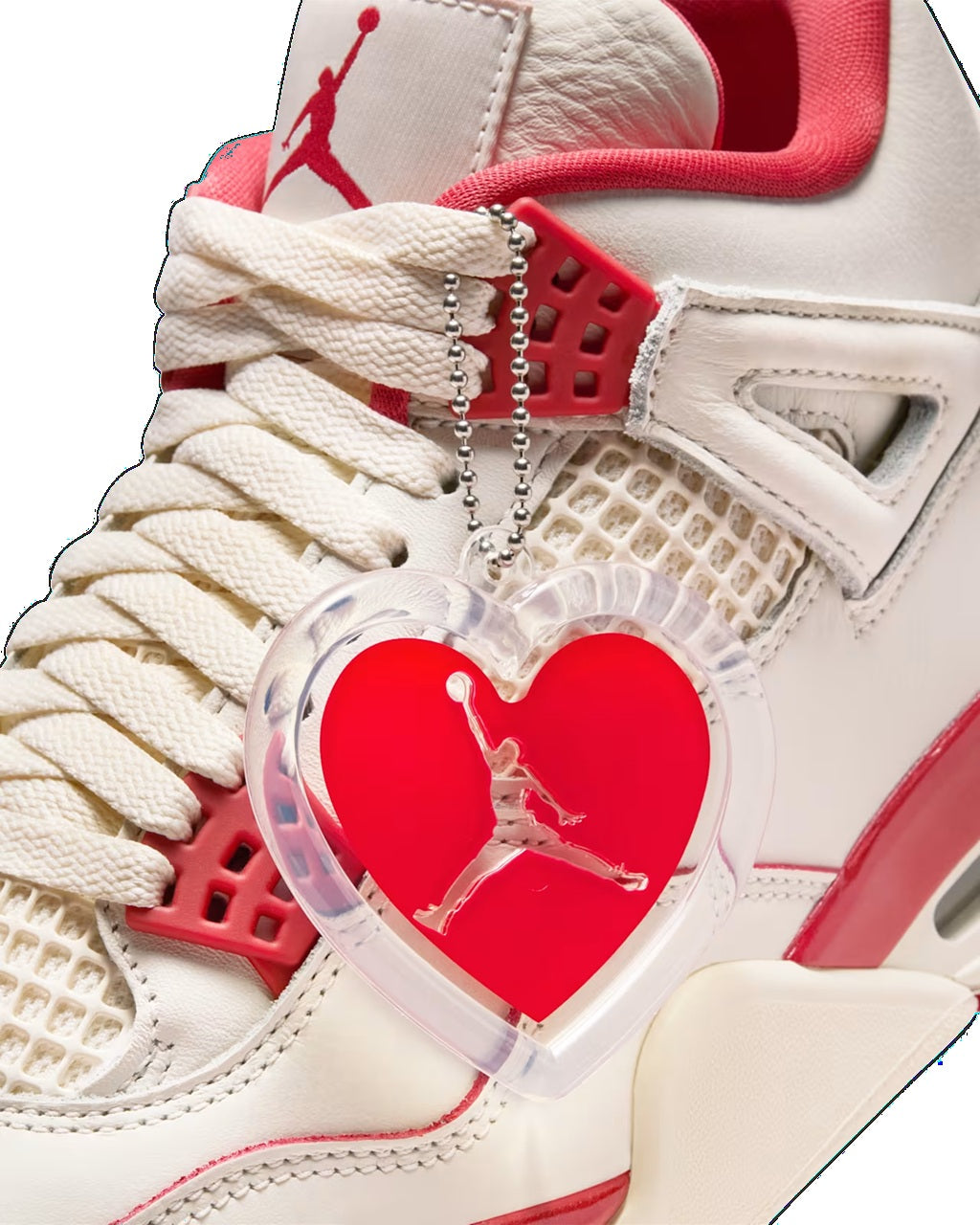 AIR JORDAN 4 RETRO "PALE IVORY AND TOUGH RED"